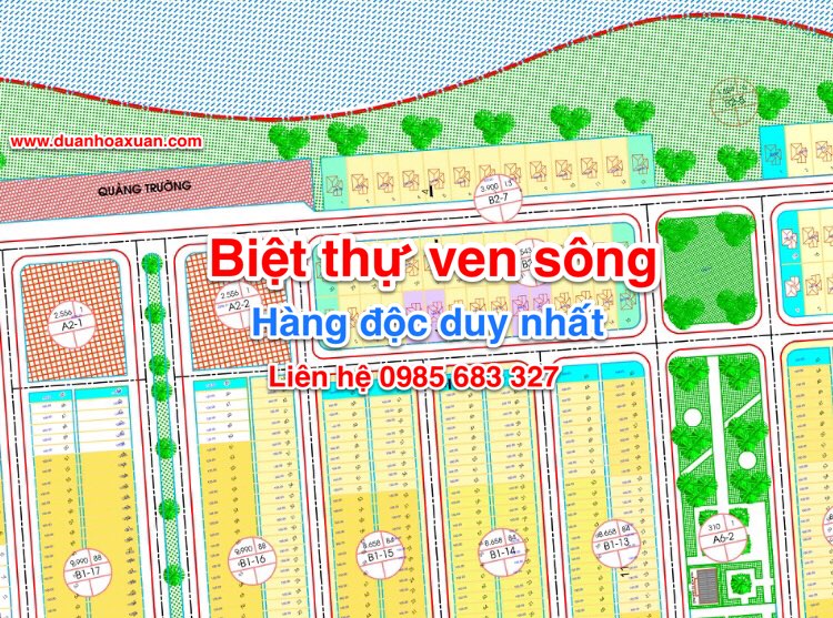 Biệt thự ven sông đảo Vip B2.7 hoà xuân